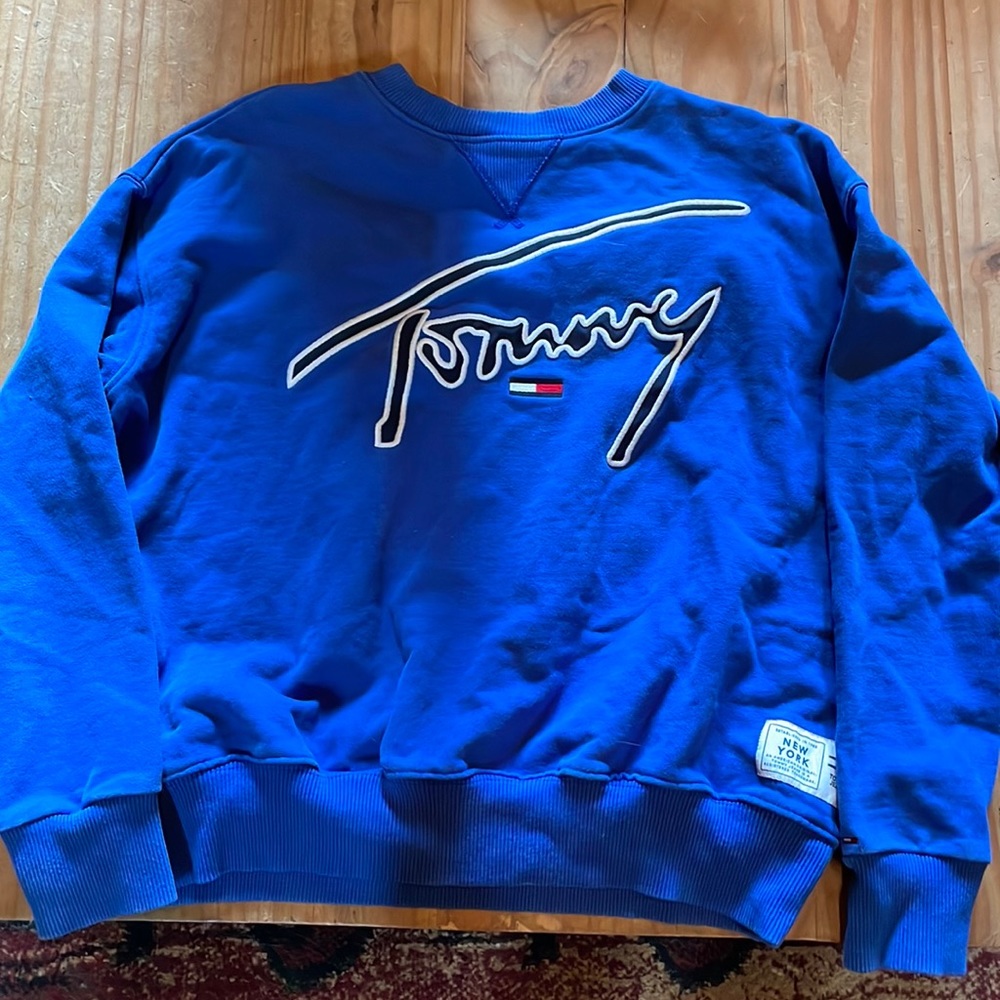 Tommy Jeans blue crew neck hoodie